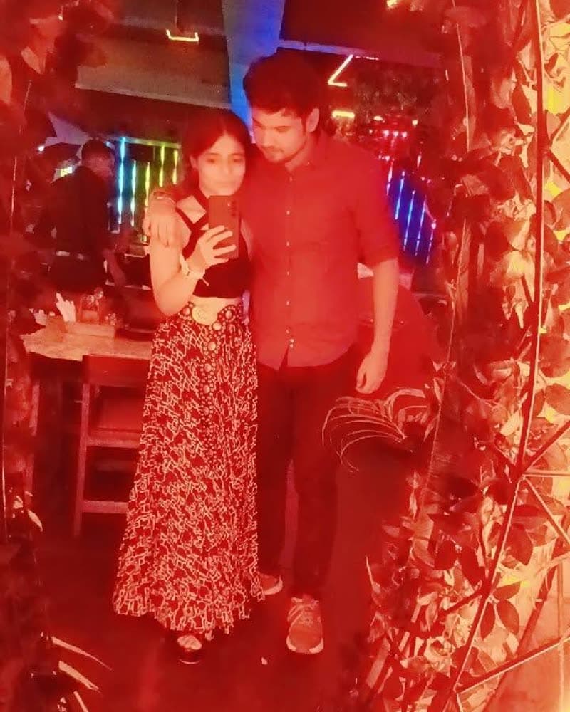 The two of us in a mirror